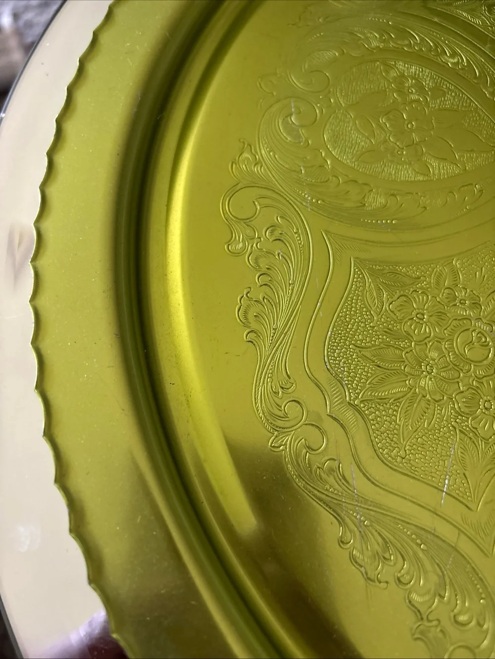 1950’s60’s Vintage Green Anodized Aluminum Serving Tray